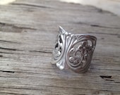 The Art Nouveau Ring - Adjustable Antiqued Filigree Flower Silver Ring