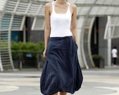 Unique Summer Skirt Causal Bud Skirt in Navy Blue  - NC402