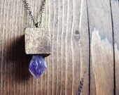 Wood and Amethyst Necklace