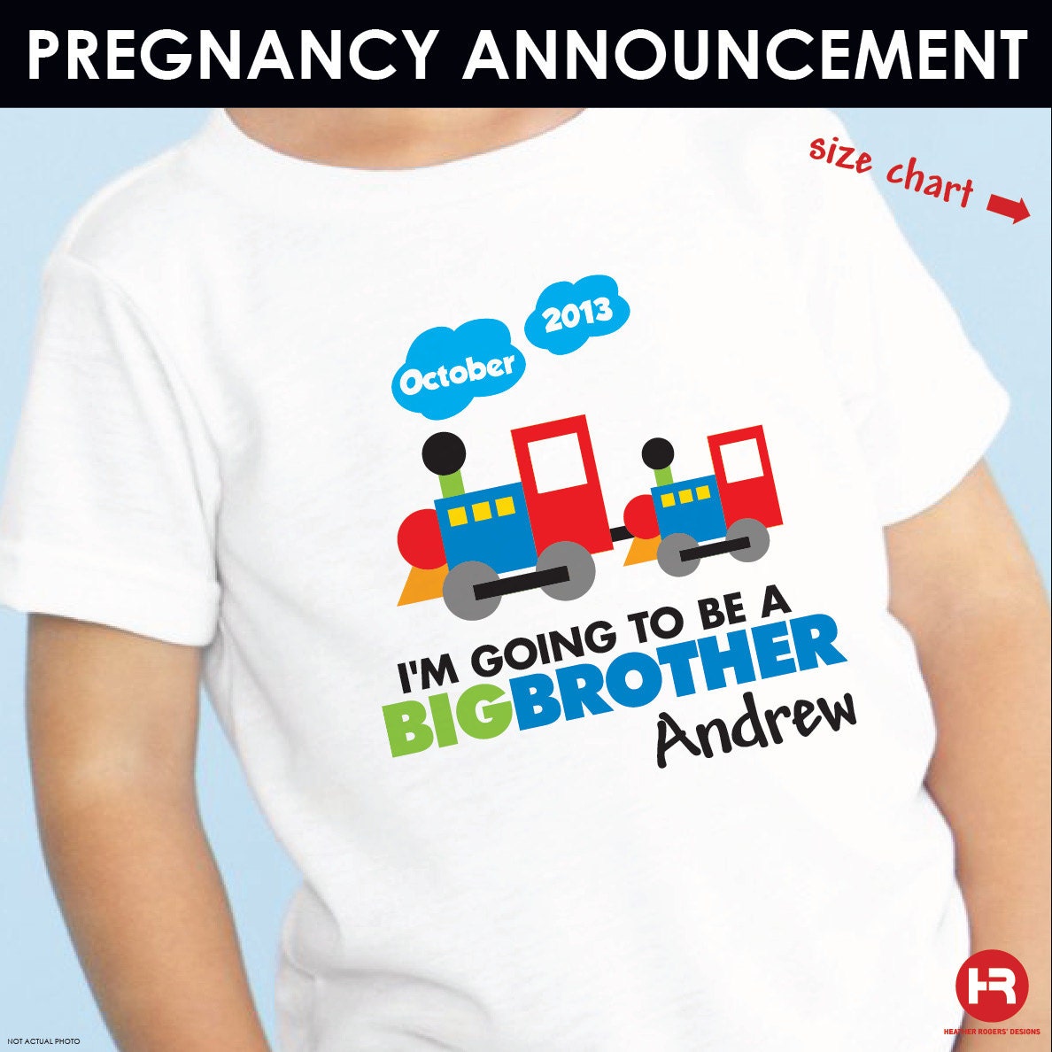Big Brother To Be Shirt - Train I'm Going to be a Big Brother - Pregnancy Announcement Shirt