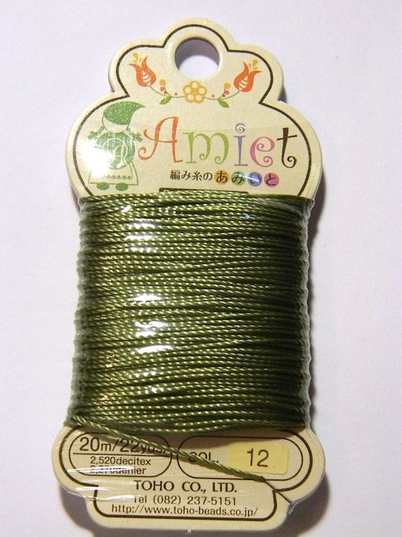 Toho Amiet Olive Beading Thread 22yds
