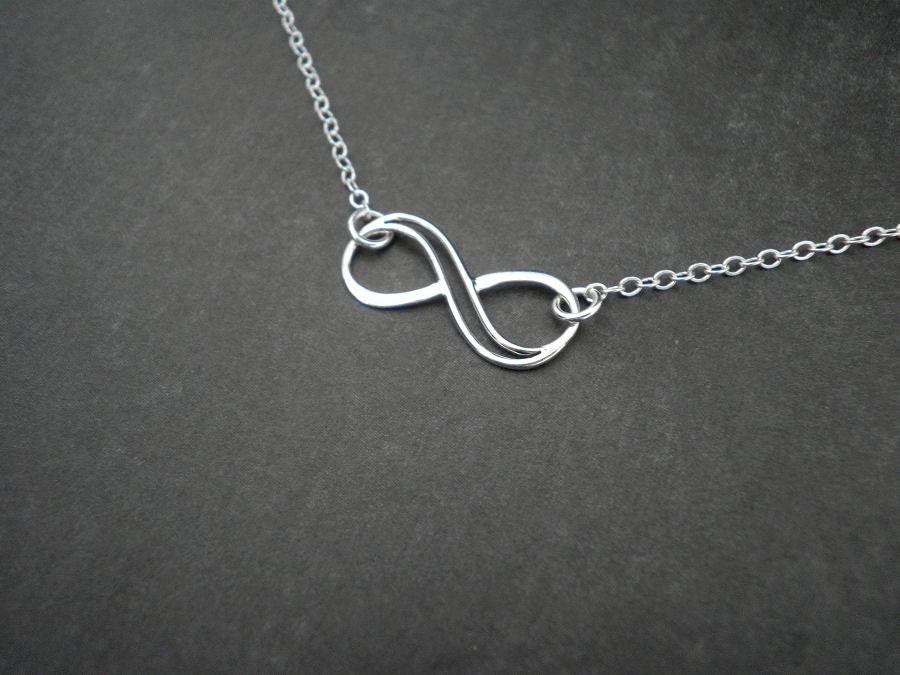 Infinity Necklace, Sterling Silver Necklace, Bridesmaid, Gift, Bridal, Wedding, Friend, Friendship