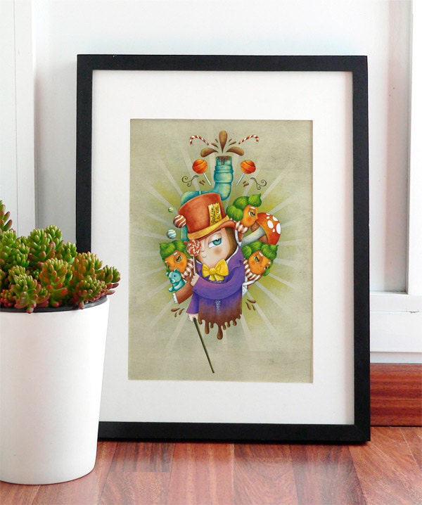 Digital illustration print - Willy wonka