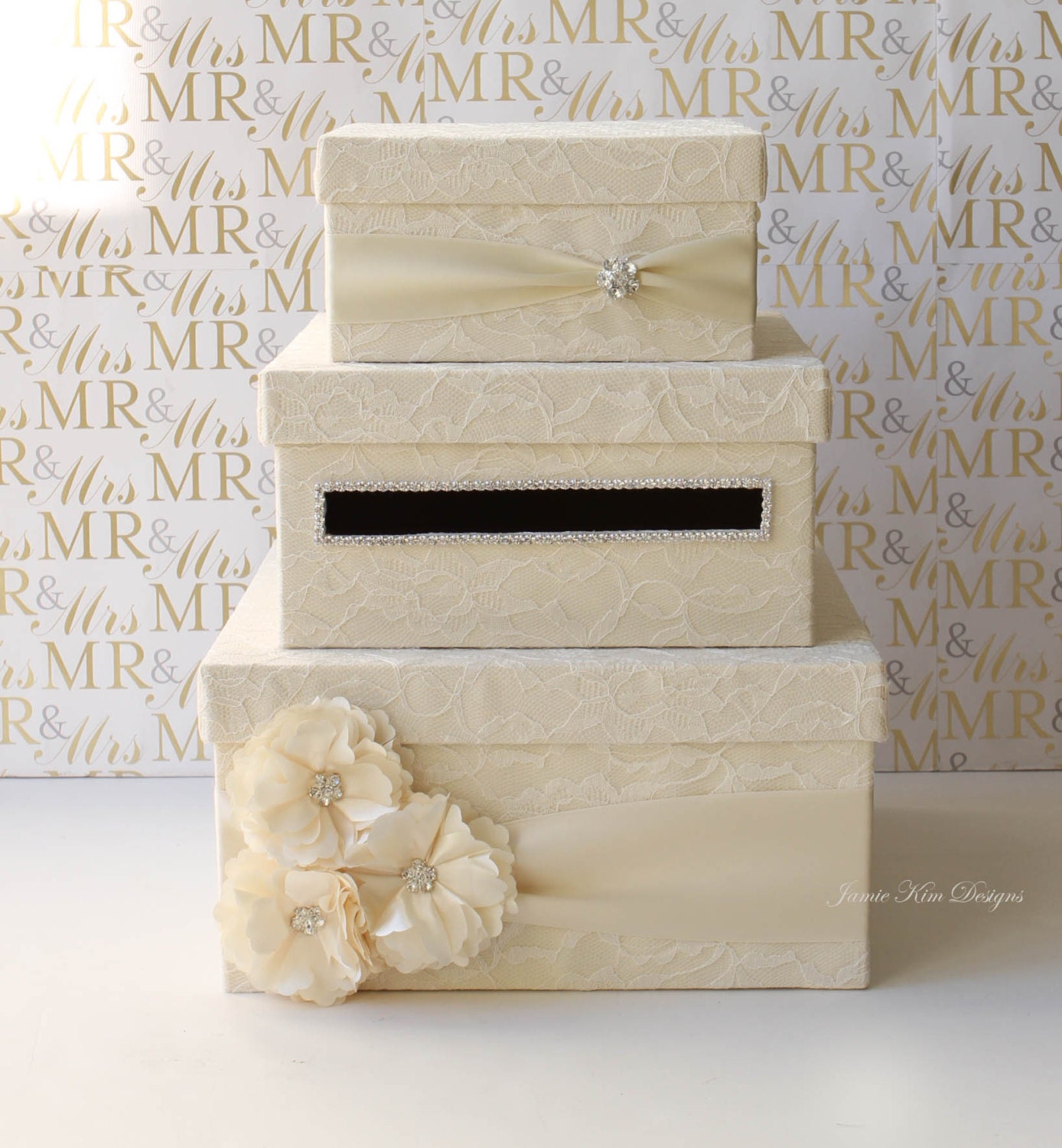 Lace Wedding Card Box Card Holder- (Custom Made to Order)