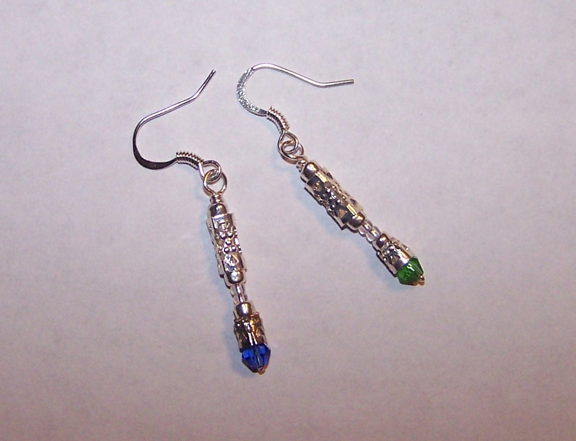 Doctor Who sonic screwdriver inspired earrings