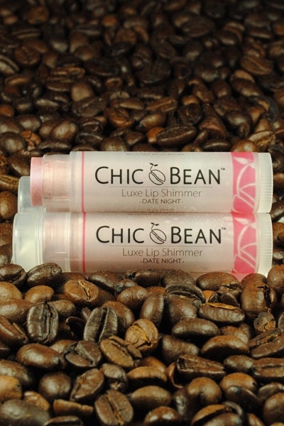 CHIC Bean Luxe Lip Shimmer ( - Date Night - ) with USDA Certified Organic Cocoa Butter and Vitamin E - Solid Lip Gloss