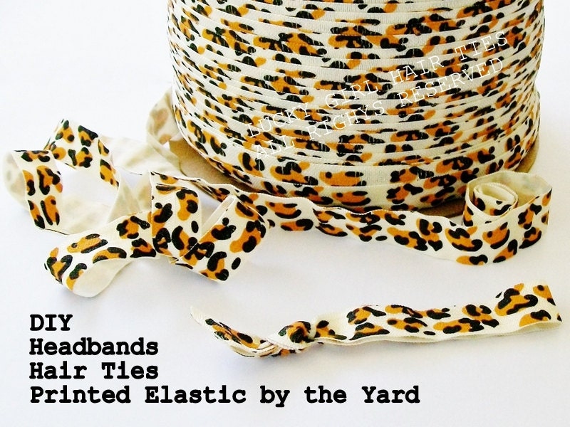 Elastic by the Yard, 5 Yards Exotic Printed Elastic