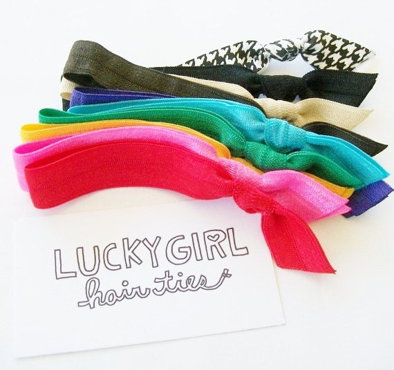 10 Hair Ties, The Fashionista Mix by Lucky Girl Hair Ties