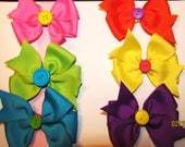 Lot of 12  Cute as a Button Pinwheel Bows Birthday Party Favors
