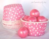 Bright PinK with WHiTe DoT NuT/CANDy/PoRTiON CuPS-Gumballs, Snacks, Nuts, Cupcakes-Birthday Parties-Showers-25ct Il_170x135