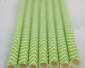 25 Green CHeVRoN PaPer Straws--- with Free Printable Flags Il_170x135