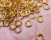 100 Pieces 4mm Gold Plated Brass Open Jump Rings 21 Gauge, Jewelry Findings - 1062- KarPenaEnterprises