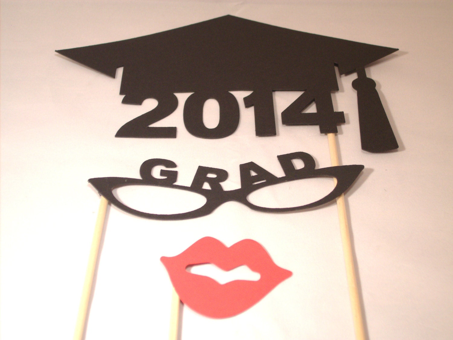 Ready to Ship for Graduation Party  Photo booth Photo Props - Set of 3 - Graduation Hat - Graduation Glasses - Class of 2013