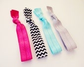 Elastic Hair Ties, Set of 4, Chevron Chic Collection