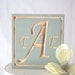 Wedding Cake Topper- shabby chic style personalized cake topper, shown in sage green
