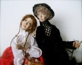The Shepherdess and the Sweep  by  Hans Christian Andersen - OOAK - art doll -Paper clay - Handmade doll
