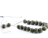 Grey Felt Beadwork Jewelry Set Statement Necklace Earrings