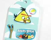 Angry Birds Extra Large Hang Tags / set of 8 unique tags / one of a kind / cloud tags / 4 x 3.5 inch tags / THE HAPPY SET