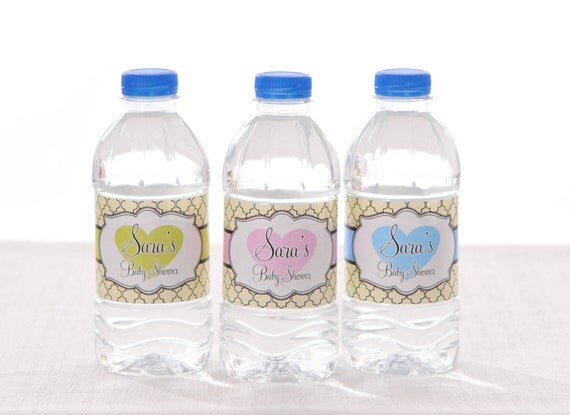 30 Personalized Water Bottle Labels, Baby Shower, Birthday, etc - Waterproof and self stick Il_570xn