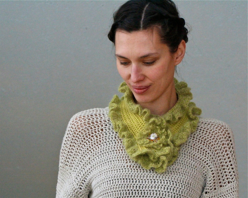 Crochet Ruffled Scarf - PDF PATTERN