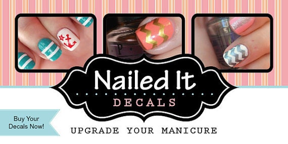 3 Sheets of 44 Chevron Nail Decals (You Pick the Colors) Now in Neon Colors