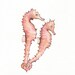 Tale of Love/Seahorse /watercolor print/pink/coral/tan/sea/ocean life/Archival Print
