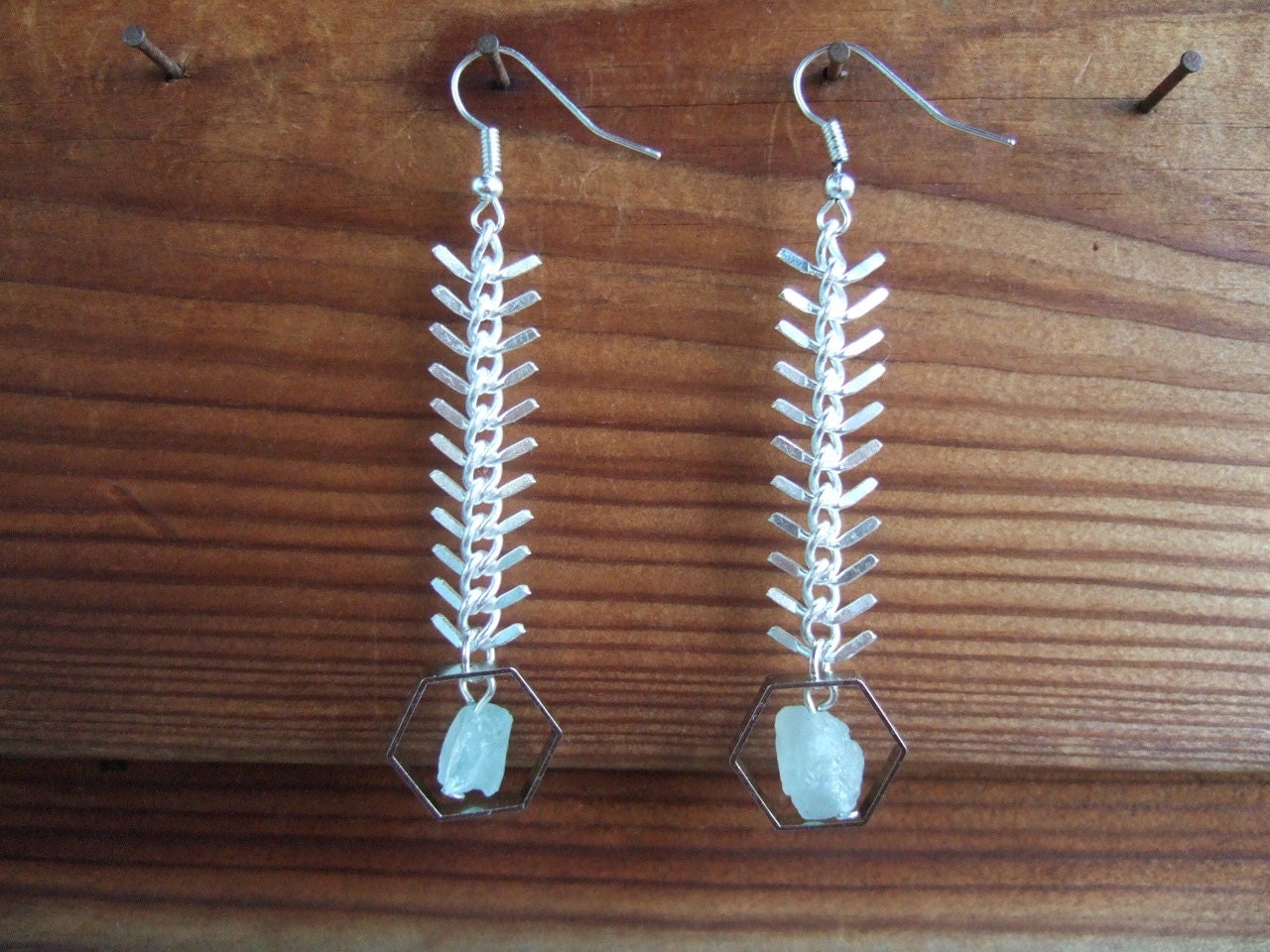 Geometric Aquamarine Earrings