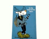 20% OFF SALE Father's Day Card, Vintage 1950s Pipe Smoking Buck Hallmark Greeting