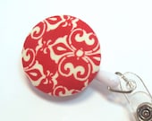 Red Name Badge Reel  - Fun Name Badge - id Holder  - Unique Retractable id Holder - Security Badge Reel - Nurse Teacher