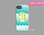 Monogrammed iPhone Case - Ombre Chevron