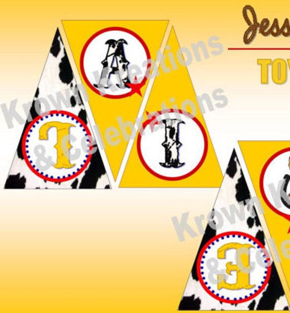 Jessie Inspired / Toy Story BANNER Instant Download - Woody - Girls Western Party - Girls birthday party - Krown Kreations Il_570xn