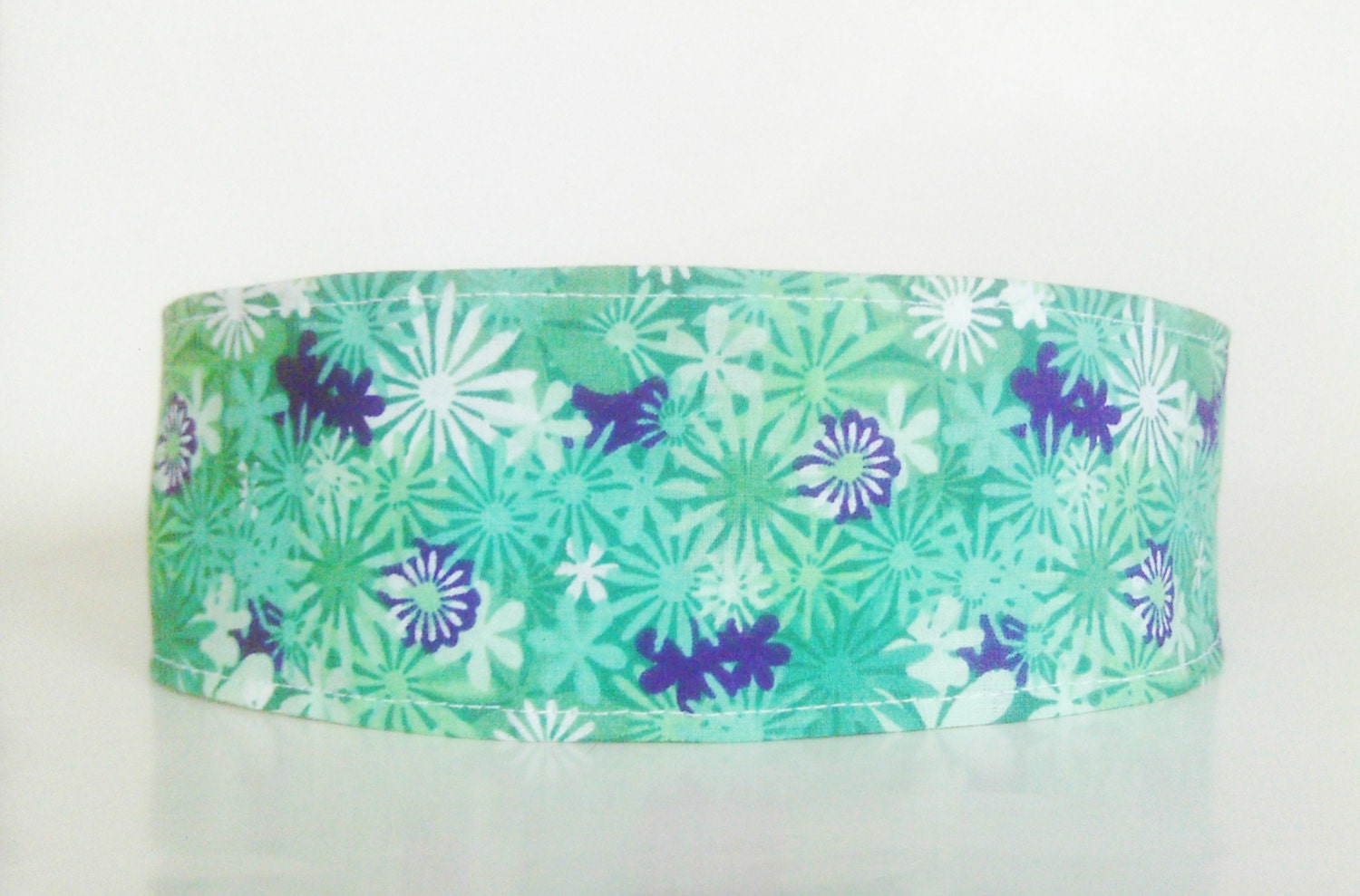 Wide Fabric Headband in Turquoise and Purple