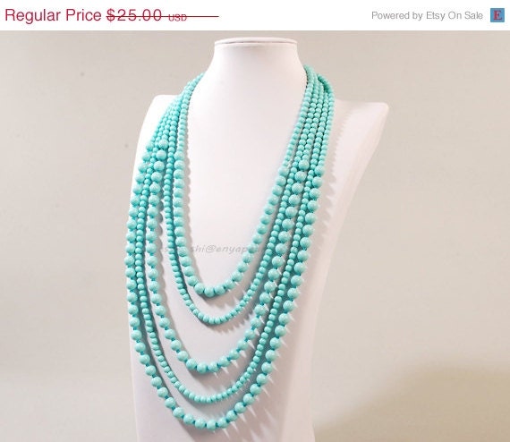 Turquoise Necklace,Statement Necklace Bluish Green Turquoise Necklace(FN0641-Blue)