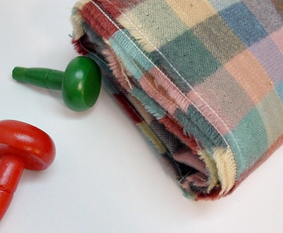 Check Fabric, Multi Color Fabric, Blanket Fabric - Half Yard