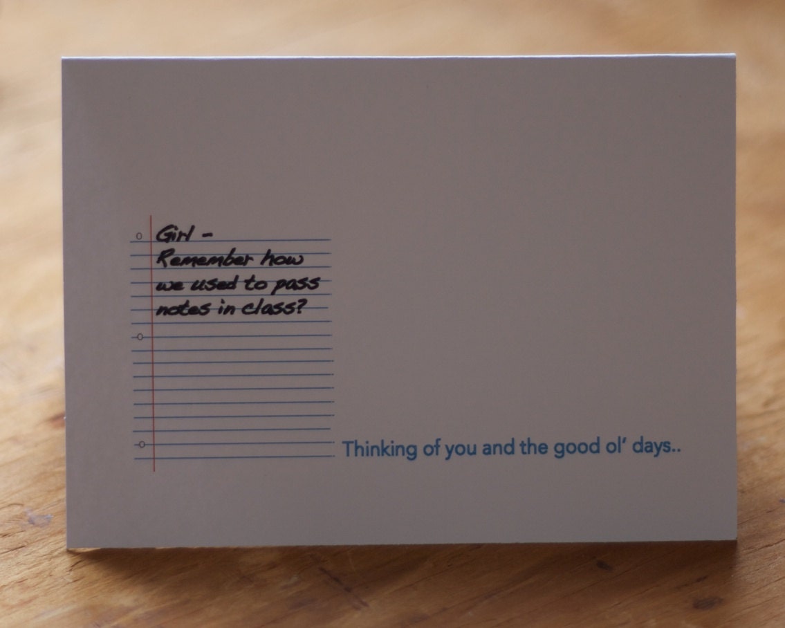 BFF Thinking of You Card - Passing Notes