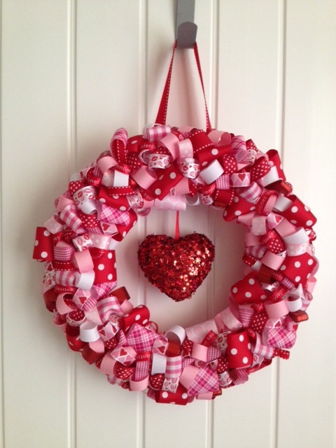 Valentine's Day Ribbon Wreath- READY TO SHIP