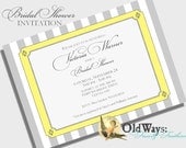 Elegant Grey and Yellow Bridal Shower Invitation - Printable Custom DIY Invite 5x7 or 4x6 Digital JPEG and PDF Files