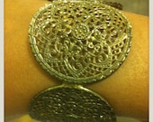 Gorgeous and Unique Vintage Cuff Bracelet Bangle Filigree Thirties Era Design