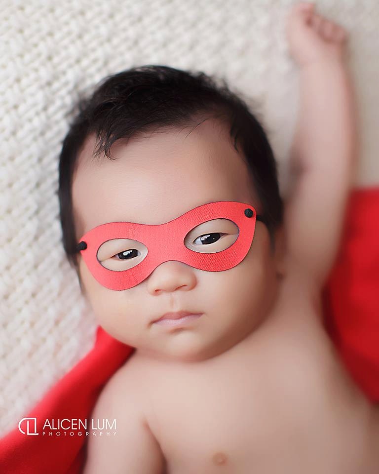 Newborn Superhero Mask - CHOOSE Your Color - Photography Prop Halloween Costume for Infant Baby Boy or Girl