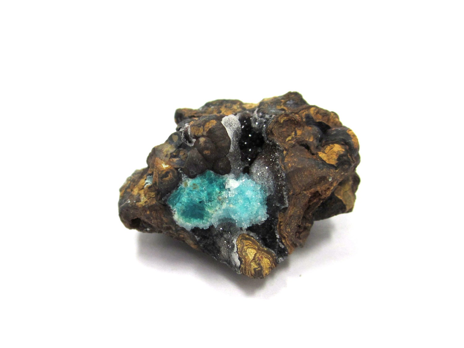 Chrysocolla Druzy Specimen 35mm x 33mm Wire Wrapping, Jewelry Making, Blue, Turquoise, Blue Green (Lot No. 3798)