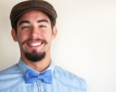 dapper bow tie / men felt wool bow tie / theLOVEstitch / blue bowtie