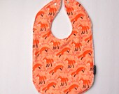 Fox Baby bib cotton Minky newborn infant