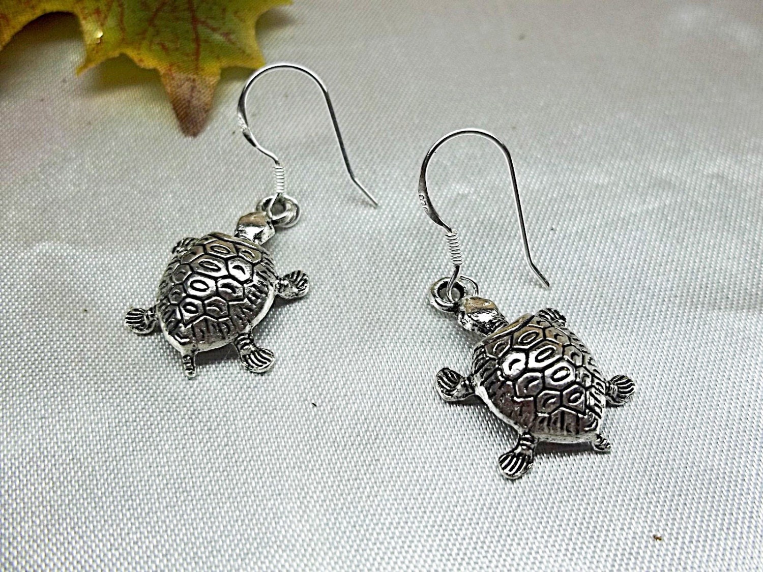 Turtle Tortoise Earrings Dangle Drop 925 .925 Sterling Silver BuyAny3items&Get1 Free