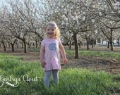 Monogrammed Summer dress for baby, toddler, little girl. Spring Summer dress with Appliqued Initials. Pink Grey Embroidered Outfit.