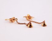 Modernist Liisa Vitali Gold Flower Earrings Finland Scandinavian Nordic 1970s