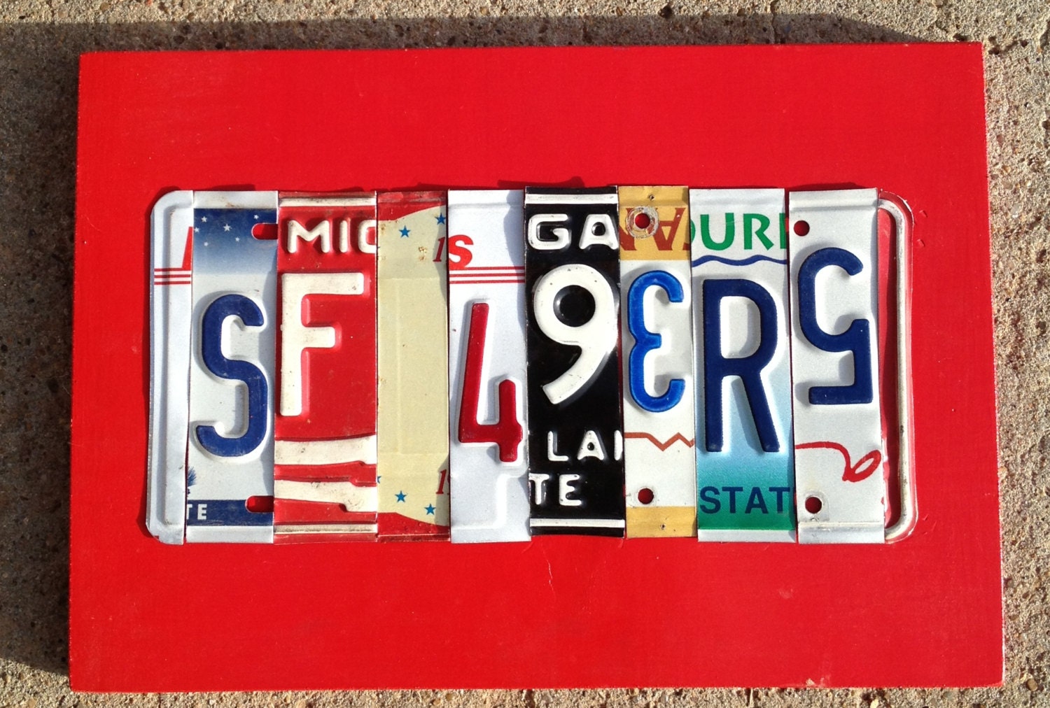 License Plate Sign - SF 49ERS