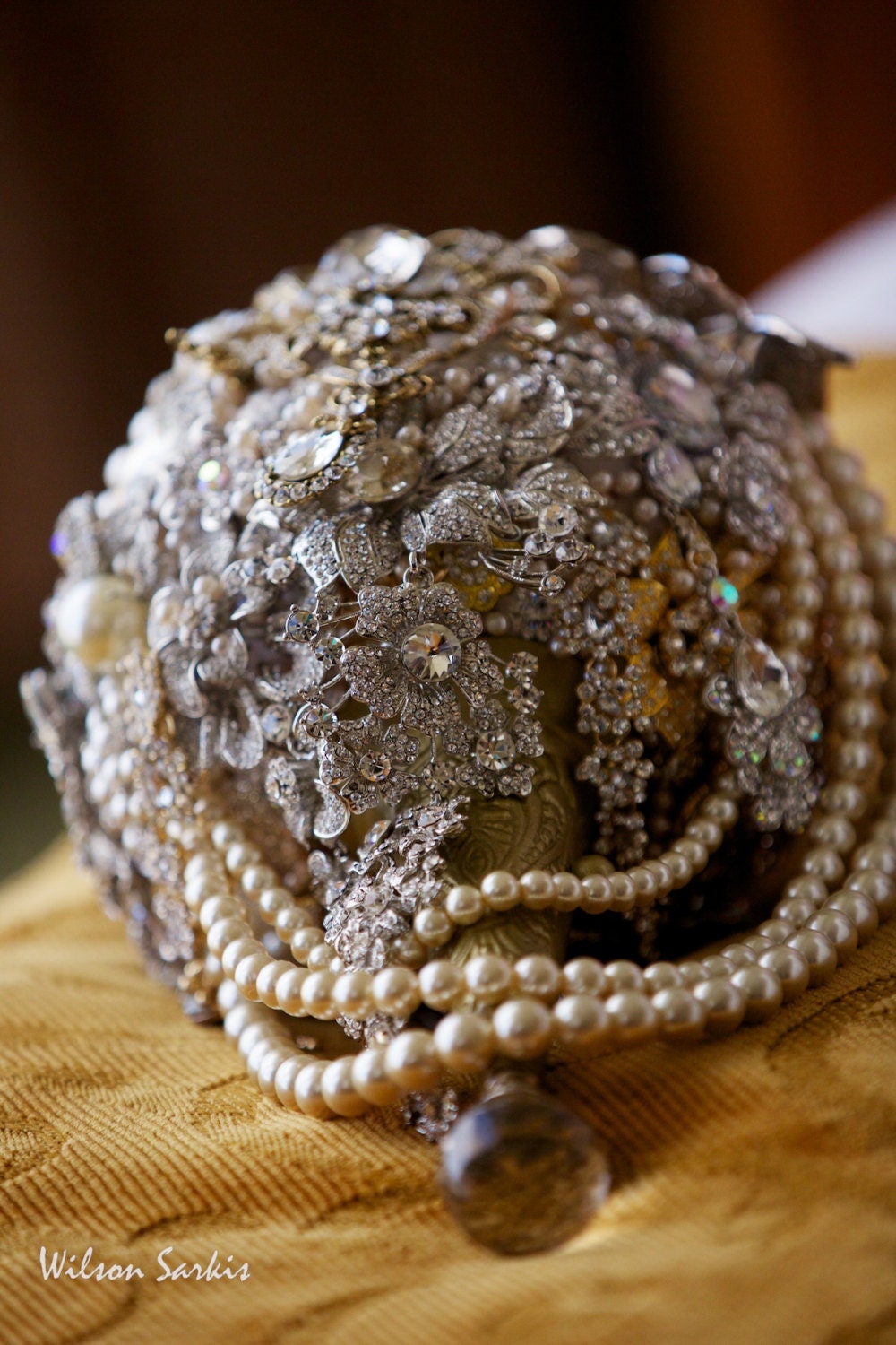 Deposit listing for The Christina pearl cascade brooch bouquet