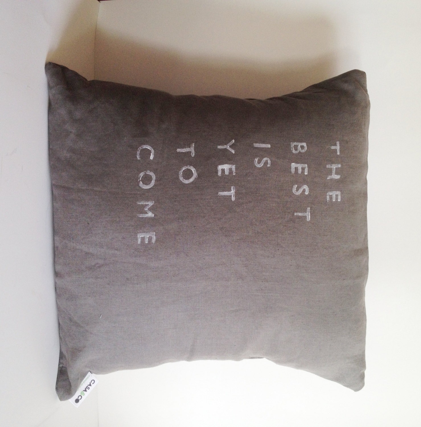 Natural Linen Inspirational Quote Pillow - Handmade Pillow Case