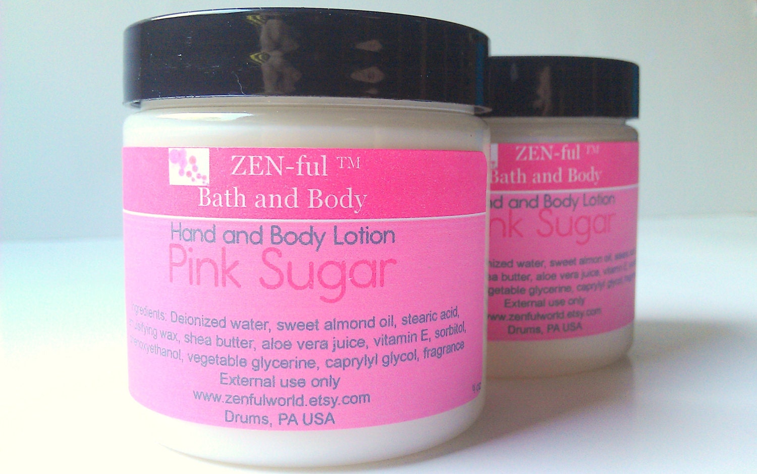 Pink Sugar Body Lotion by ZEN-ful, Hand Lotion,  Shea Butter Body Lotion, Paraben Free Lotion, Gift Ideas, skin care, Lotion 4 oz