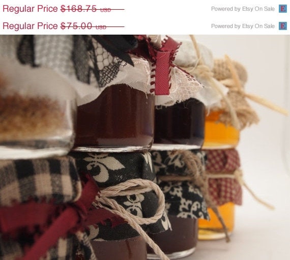 ON SALE 15% off 45 Mini Mason Jar Favors with labels and honey dippers Il_170x135